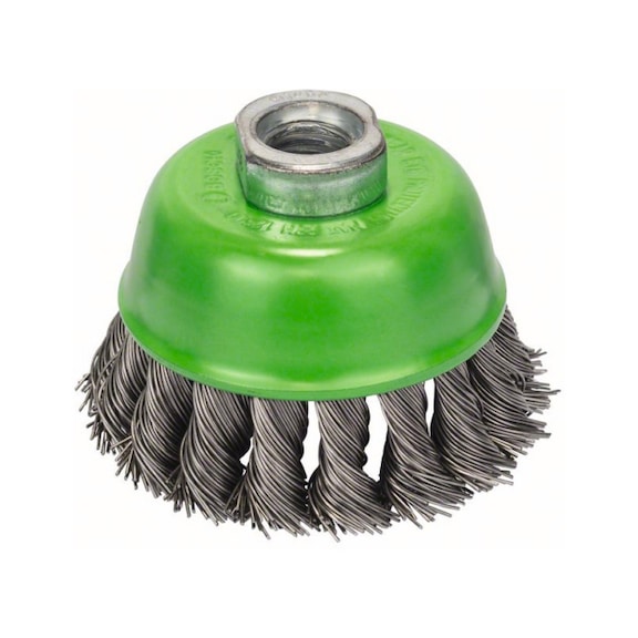 BOSCH Cup brush 75 mm knotted stainless steel wire 2608622060 - Cup brush