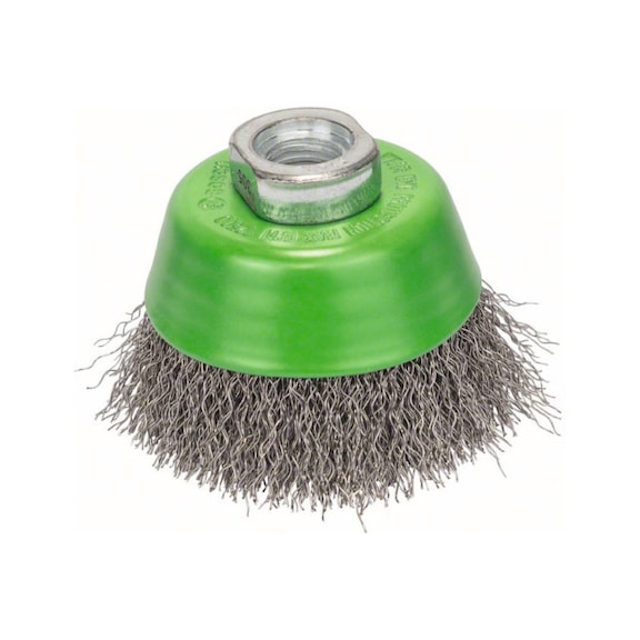 BOSCH Topfbürste 65 mm gewellter rostfreier Stahldraht 2608622061 - Topfbürste