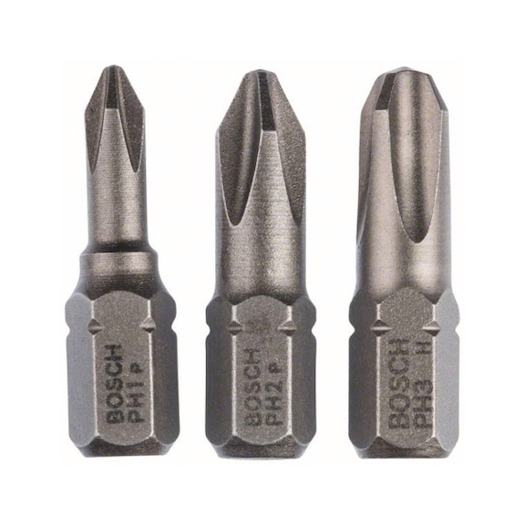 BOSCH Screwdriver bit set Extra Hard 3-piece PH1 PH2 PH3 25 mm 2607001752 - Screwdriver bit (assortment)