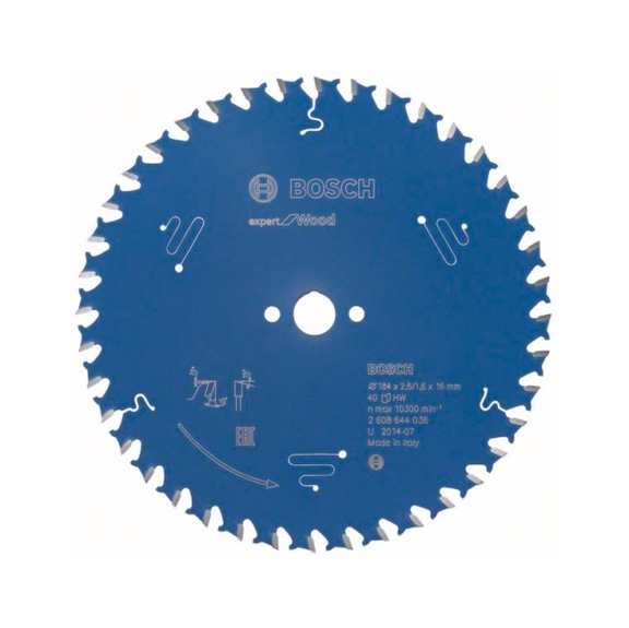 BOSCH Circular saw blade Expert for Wood 184 x 16 x 2.6 mm 40 2608644036 - Circular saw blade (machines)