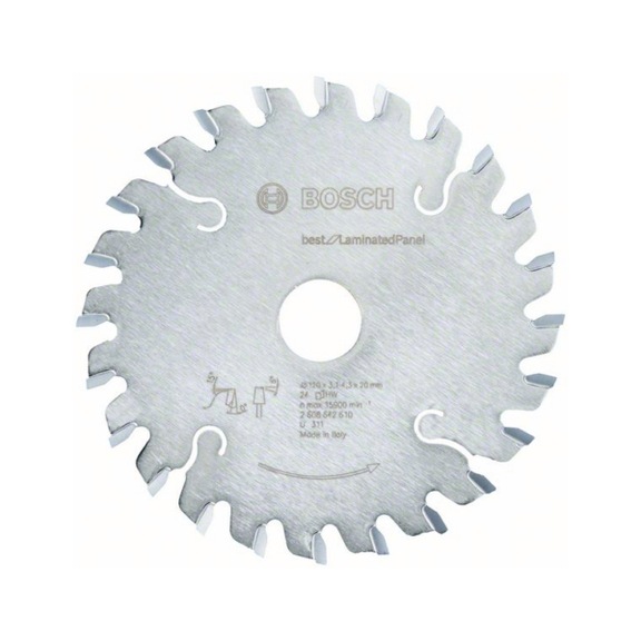 BOSCH Scoring blade conical Best for Laminated Panel 120x20x2,2 mm 24 2608642610 - Circular saw blade (bore, non-detachable cutting edges)