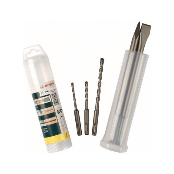 BOSCH chisel and hammer drill bit set with SDS plus 5-piece set 5 - 8 2607019455 - Solid drill bits (non-detachable cutting edges)