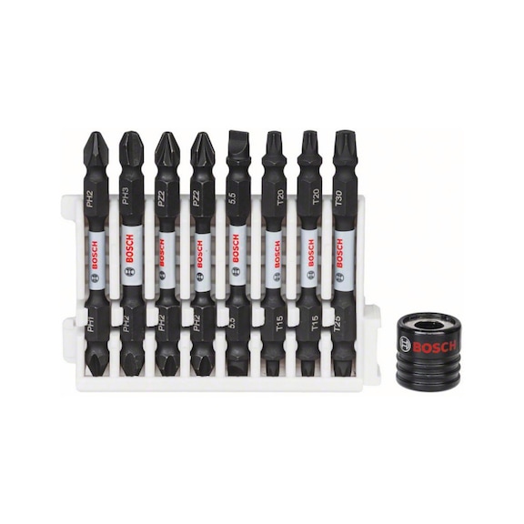 BOSCH Doppelklingen Schrauberbit-Set 9-teilig diverse 65 mm 2608522345 - Schraubendrehereinsatz (Sortiment)