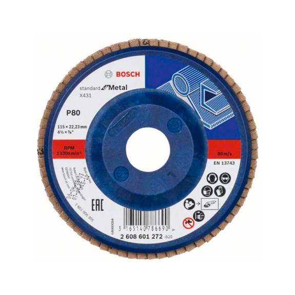 BOSCH Flap disc X431 straight 115 mm 80 plastic 2608601272 - Flap disc