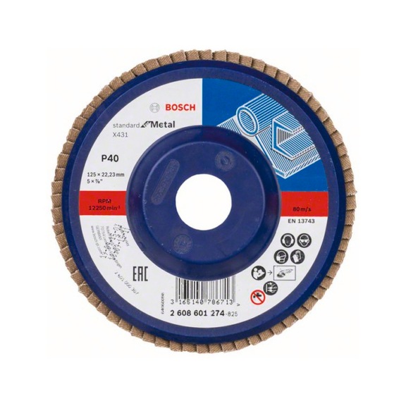 BOSCH Flap disc X431 straight 125 mm 40 Plastic 2608601274 - Flap disc