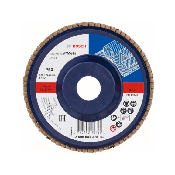 BOSCH Flap disc X431 straight 125 mm 60 Plastic 2608601275 - Flap disc