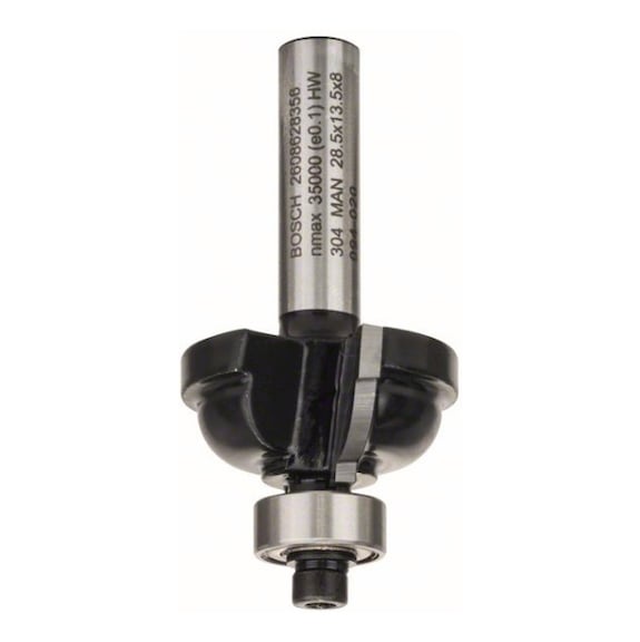 BOSCH Kantenformfräser F 8&nbsp;mm R1 6,3&nbsp;mm D 28,5&nbsp;mm L 13,2&nbsp;mm G 54&nbsp;mm 2608628356 - Profilfräser, abgeflacht (nicht lösbare Schneiden)