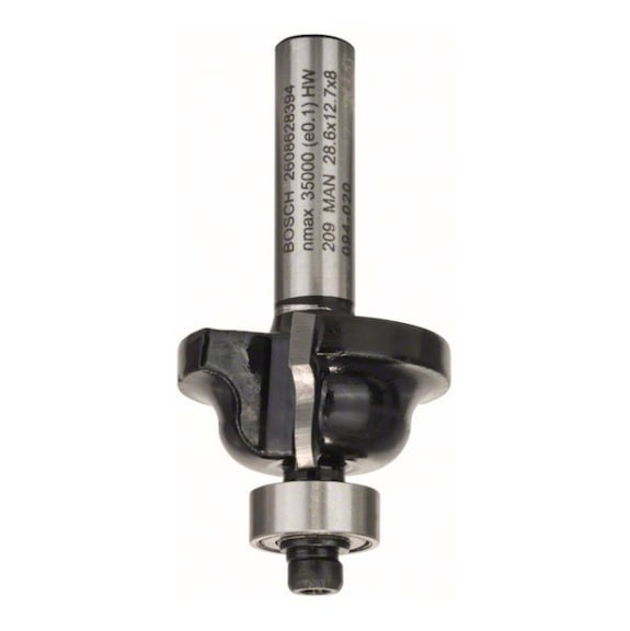BOSCH Edge router B 8 mm R1 4 mm B 8 mm L 12.4 mm G 54 mm 2608628394 - Profile cutter, flattened (non-detachable cutting edges)