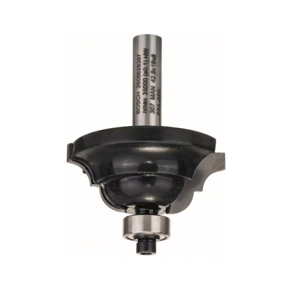 BOSCH Kantenformfräser D 8&nbsp;mm R1 6,3&nbsp;mm B 15&nbsp;mm L 18&nbsp;mm G 60&nbsp;mm 2608628397 - Profilfräser, abgeflacht (nicht lösbare Schneiden)