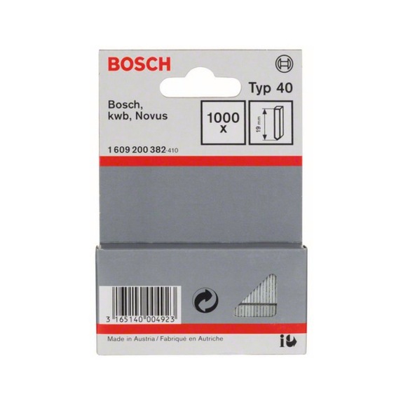 BOSCH pin type 40 19 mm 1000-pack 1609200382 - Tacker pin