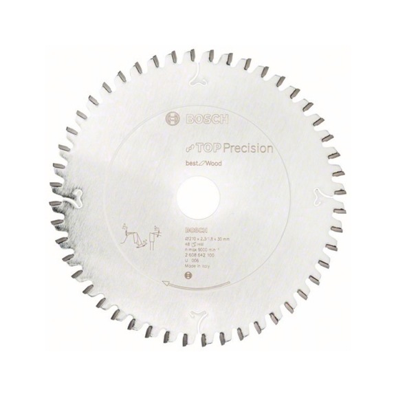 BOSCH Kreissägeblatt Top Precision Best for Wood 210 x 30 x 2,3 mm 48 2608642100 - Kreissägeblatt (-Maschinen)