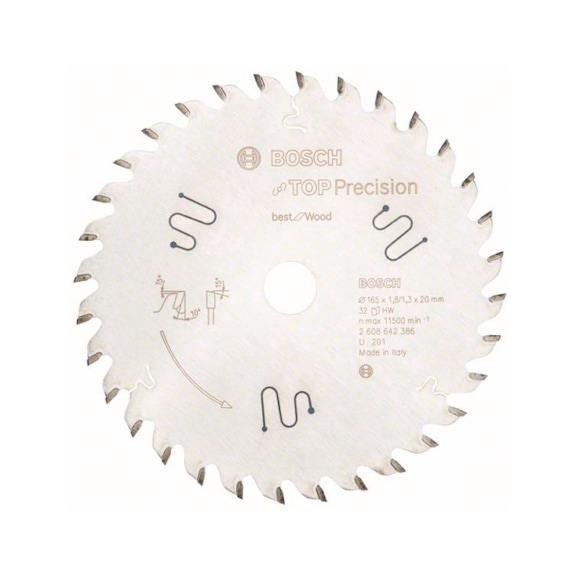 BOSCH Circular saw blade Top Precision Best for Wood 165 x 20 x 1.8 mm 32 2608642386 - Circular saw blade (machines)