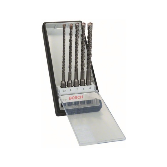 BOSCH SDS plus-5 hammer drill bit set Robust Line 5-piece 5.5-10 mm 2607019929 - Hammer drill bit set