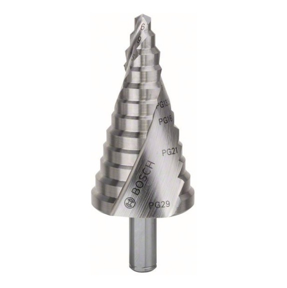 BOSCH step drill HSS 6 - 37 mm 10 mm 93 mm 12 steps 2608587428 - Step drill (non-detachable cutting edges)