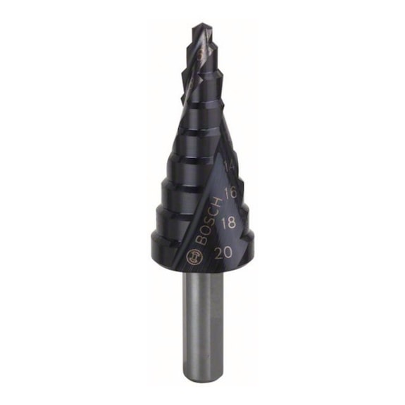 BOSCH Step drill HSS-AlTiN 4 - 20 mm 6 mm 50 mm 9 steps 2608588066 - Step drill (non-detachable cutting edges)