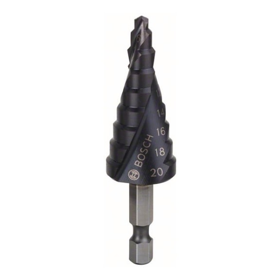 BOSCH step drill HSS-AlTiN 4 - 20 mm 4 mm 70.5 mm 9 steps 2608588070 - Step drill (non-detachable cutting edges)