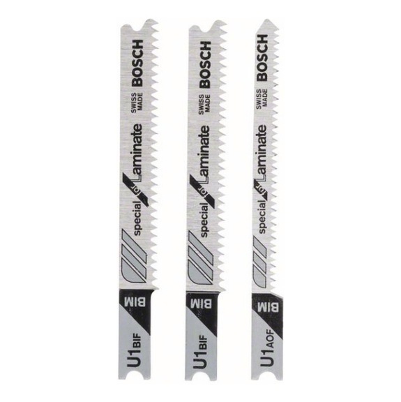 BOSCH 3-piece jigsaw blade set U-shank U 1 BIF 2x U 1 AOF 2608636430 - Saw blade assortment