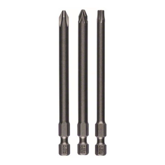 BOSCH Screwdriver bit set extra hard 3-piece PH2 PZ2 T25 89 mm 2607001767 - Screwdriver bit (assortment)