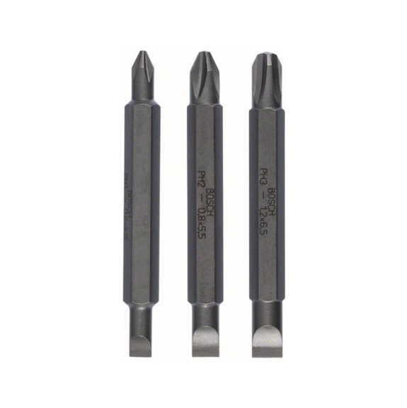 BOSCH bit set 3-piece S0,6x4,5 PH1 S0,8x5,5 PH2 S1,2x6,5 PH3,60mm 2607001746 - Tools (parts)
