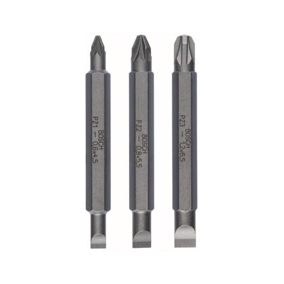 BOSCH bit set 3-piece S0,6x4,5 PZ1 S0,8x5,5 PZ2 S1,2x6,5 PZ3,60mm 2607001747 - Tools (parts)