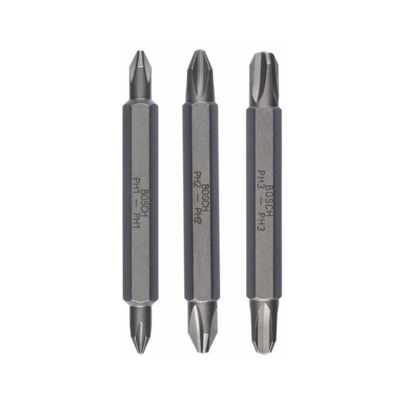 BOSCH double blade bit set 3-piece PH1 PH1 PH2 PH2 PH3 PH3 PH3 60 mm 2607001748 - Tools (parts)