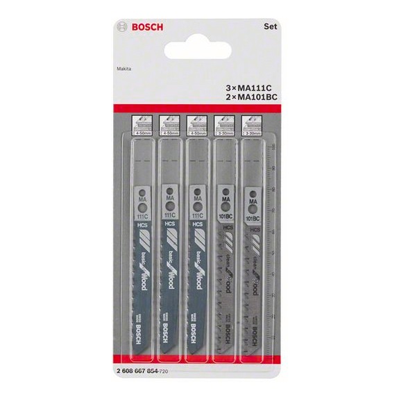 BOSCH Jigsaw blade set Wood 5-piece 2608667854 - Saw blade assortment