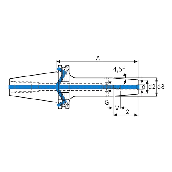 ATORN mandrin de frettage SK40 (ISO 7388-1) dia. 10 mm A=200 mm - Mandrin de frettage 4,5°