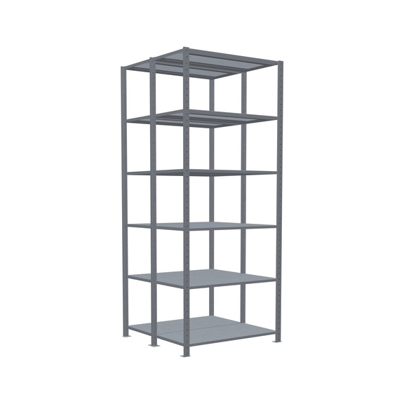 SCHULTE basic shelving plug-in double MULTIplus150 2x6 ,2500x1000x(2x500) No.13751 - Shelving (workshop)