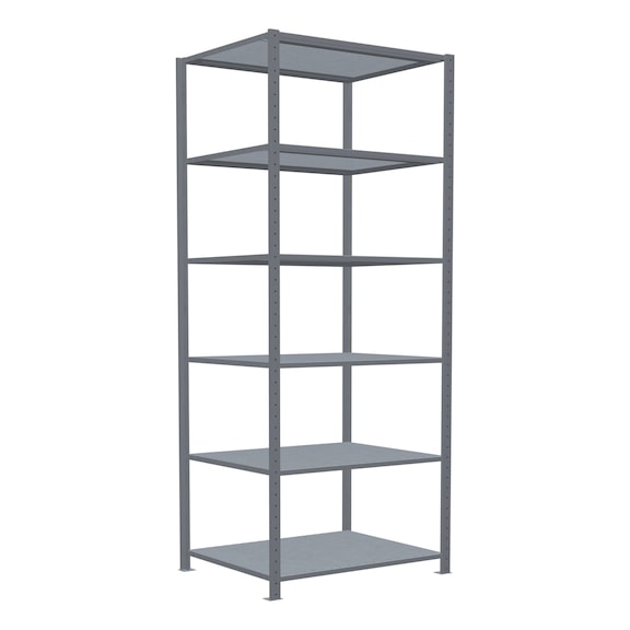SCHULTE Basic shelving Steck MULTIplus330 galvanized 6 shelves 2500x1000x800 No. 13981 - Shelving (workshop)