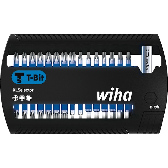 Jeu d'embouts WIHA XLSelector T 25 mm, 1/4 pouce, 31 pcs PH, hexagonal, TX - Jeu d'embouts XLSelector T-Bit 25 ou 50&nbsp;mm