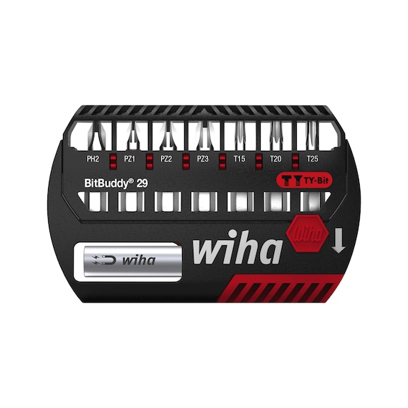 WIHA BitBuddy TY 1/4 inch bits 29 mm, 8 pieces PH, PZ, TX 1/4 inch - Bit Set BitBuddy TY-Bit 29 mm
