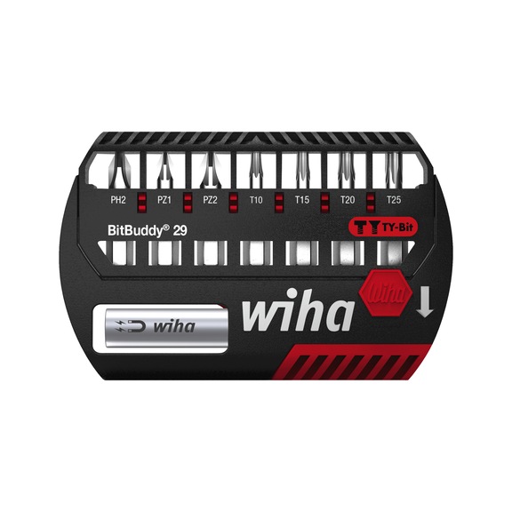 WIHA BitBuddy TY 1/4 inch bits 29 mm, 8 pieces PH, PZ, TX - Bit Set BitBuddy TY-Bit 29 mm