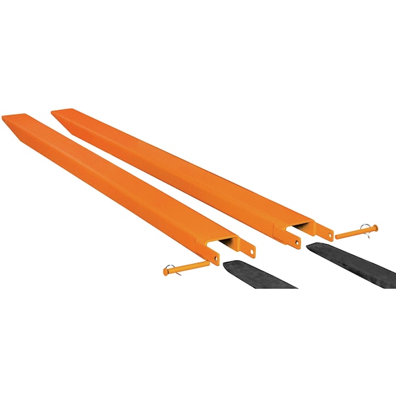 extensions fourches, concept ouverte, long. 1800 mm, lxH 128x48 mm, RAL 7021 - Extension de fourche, partie inférieure ouverte