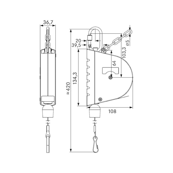 AUTOSTAT Spring balance capacity 0.0-2.5 kg - 3