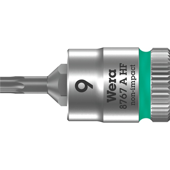 WERA screwdriver bit TX 9 with 1/4 inch drive and screw retention function - Zyklop HF screwdriver bit with hold function
