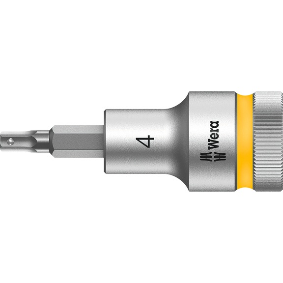 WERA screwdriver bit 4 mm with 1/2 inch drive and screw retention function - Zyklop HF screwdriver bit with hold function