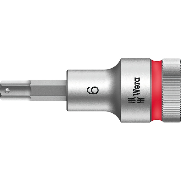 WERA screwdriver bit 6 mm with 1/2 inch drive and screw retention function - Zyklop HF screwdriver bit with hold function