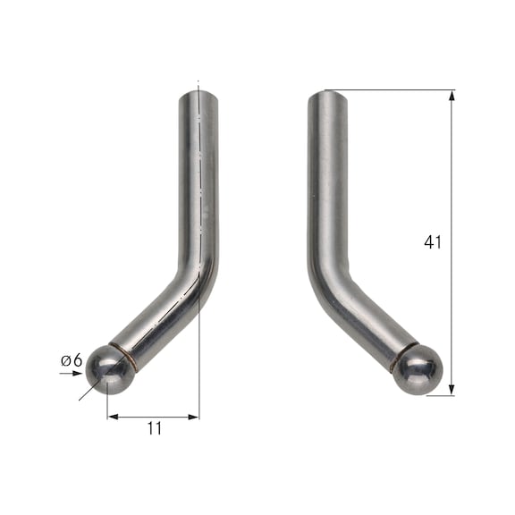 Appareil de mesure comparative universel ATORN, embouts mes. courbés L=41 mm - Embout de mesure pour instrument de mesure universel