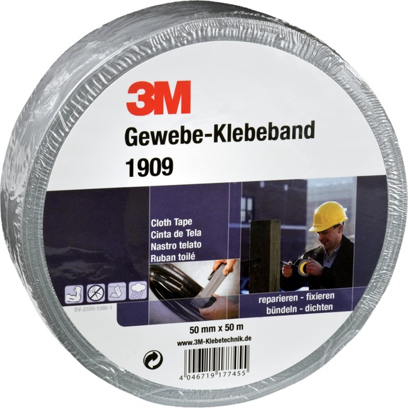 3M 1909 universal fabric adhesive tape, silver, 50 mm x 50 m - Fabric adhesive tapes 1909