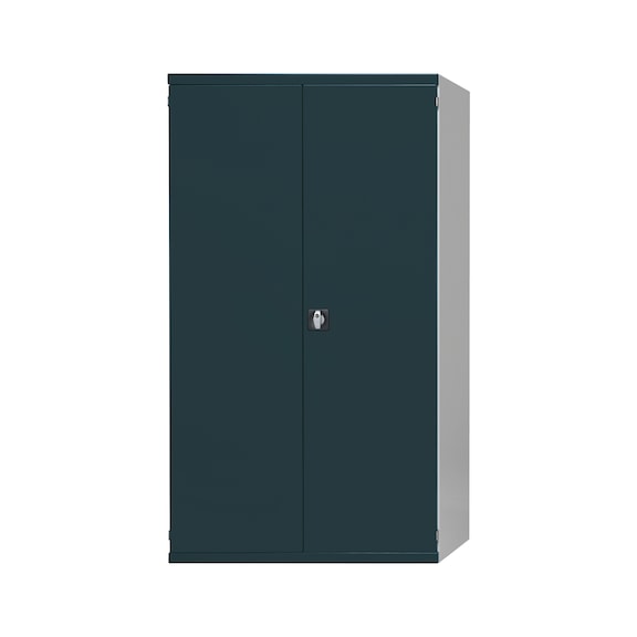 Armoire charges lourdes ANKE avec sépar., 1 950x1 085x400 mm, 8 étag. 7035/7016 - armoires pour charges lourdes avec séparateur central – capacité de charge 1 200 kg