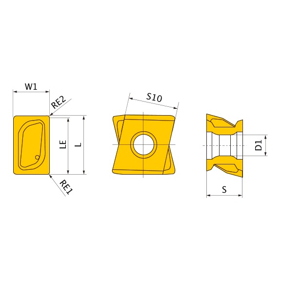 LNGU130830PNER-M VP15TF MITSUBISHI, WSP, Fräsen, beschichtet - LNGU, Fräswendeschneidplatte, beschichtet
