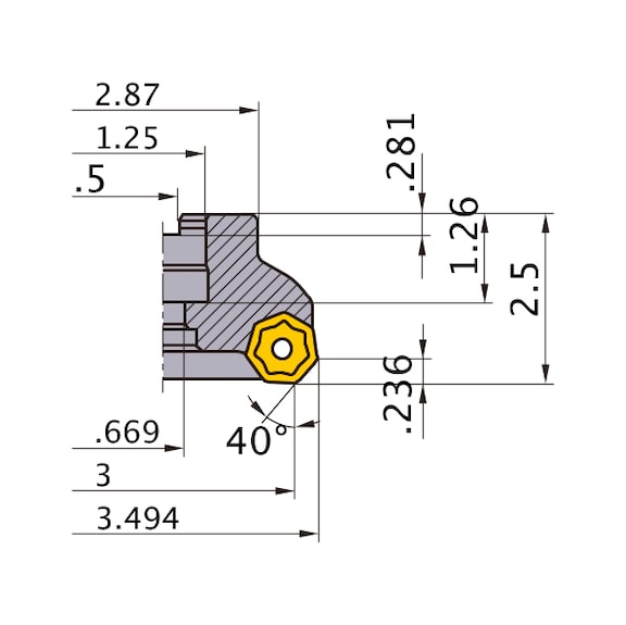 MITSUBISHI MATERIALS AHX640WL0308D MITSUBISHI, Planfr&auml;ser - AHX6, Wendeschneidplattenfr&auml;ser