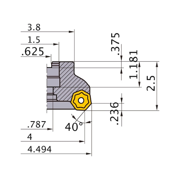 MITSUBISHI MATERIALS AHX640WL0410E MITSUBISHI, Planfr&auml;ser - AHX6, Wendeschneidplattenfr&auml;ser