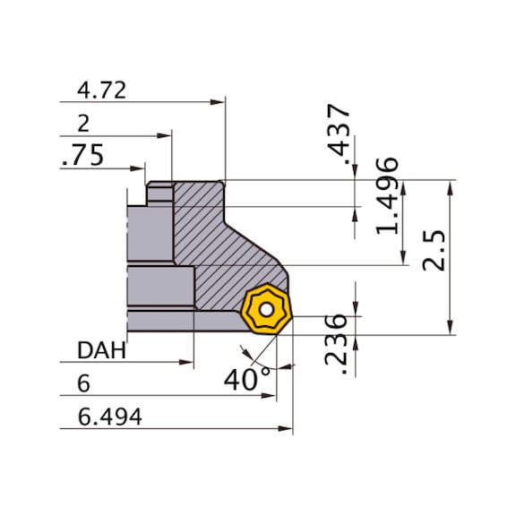 MITSUBISHI MATERIALS AHX640WL0614F MITSUBISHI, Planfr&auml;ser - AHX6, Wendeschneidplattenfr&auml;ser