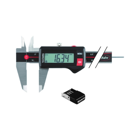 MAHR 16 EWRi dijital s&uuml;rg&uuml;l&uuml; kumpas, 150&nbsp;mm, yuvarlak derinlik &ouml;l&ccedil;er, kablosuz - Set of electronic pocket callipers incl. wireless receiver