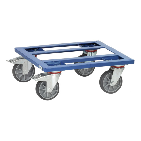Transport roller for crates steel frame platform, carrying capacity 400 kg - Powder-coated steel framed wheeled platform