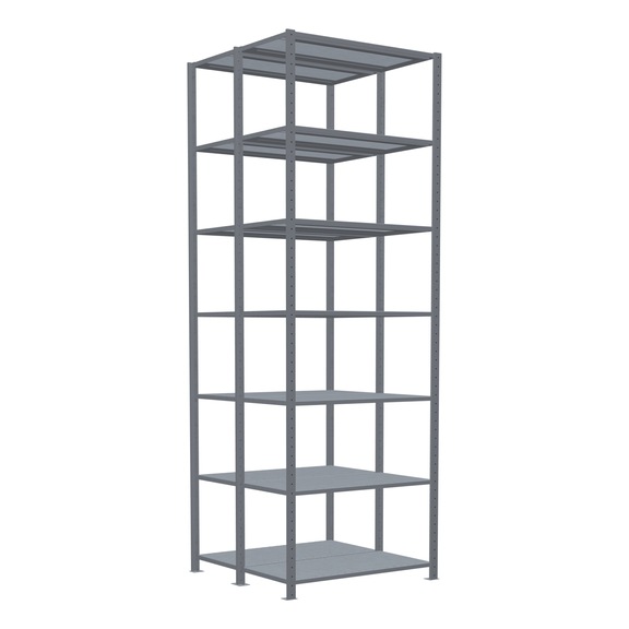 SCHULTE basic shelving double MULTIplus150 2x7 shelves 3000x1000x(2x500) No. 17852 - Shelving (workshop)