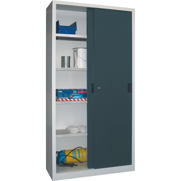 Armoire à porte couliss H x L x P 1950 x 1000 x 400&nbsp;mm ac portes en tôle pleine - Armoires à porte coulissante en tôle pleine, hauteur 1950 mm