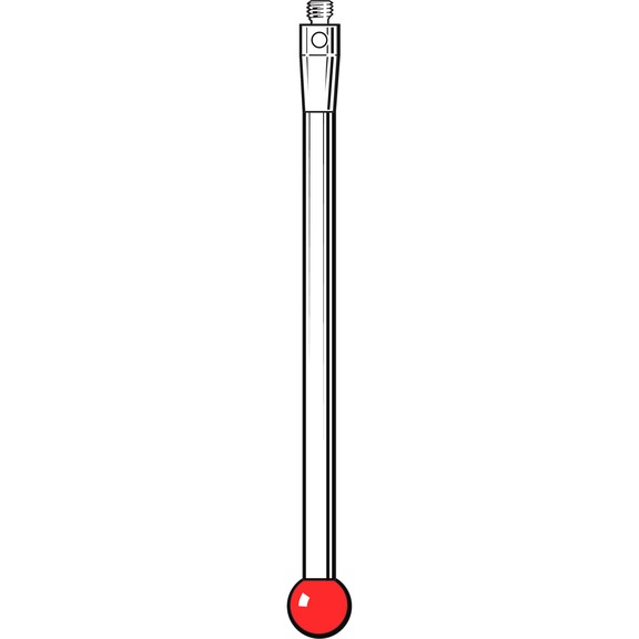Produktbild von Tastereinsatz M3 – Rubinkugel 4mm, Keramikschaft, Länge 25 Mm, Für Koordinatenmessgeräte
