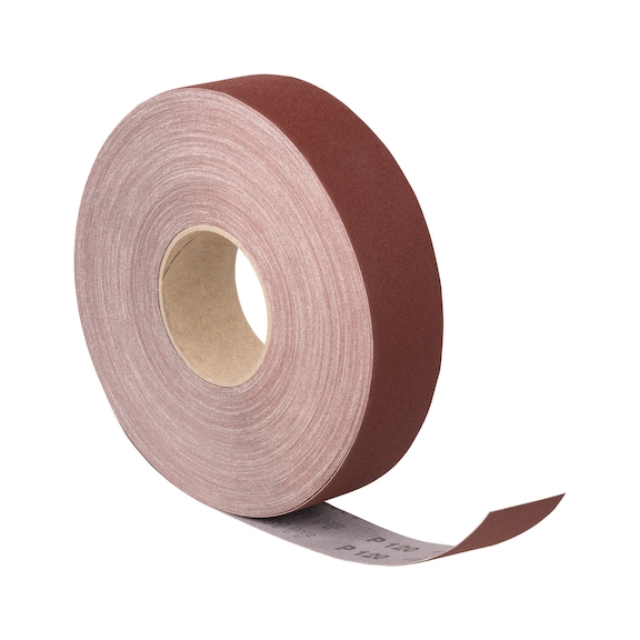 ATORN rouleau de toile abrasive corindon (AO), boîte distrib. G60 25 mm x 50 m - Rouleau économique de toile abrasive dans une boîte distributrice